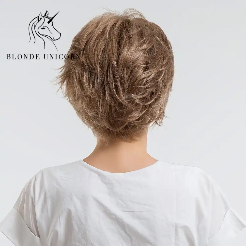 Blonde Unicorn 10 Inch Fluffy Short Straight Hair Wig With Bangs