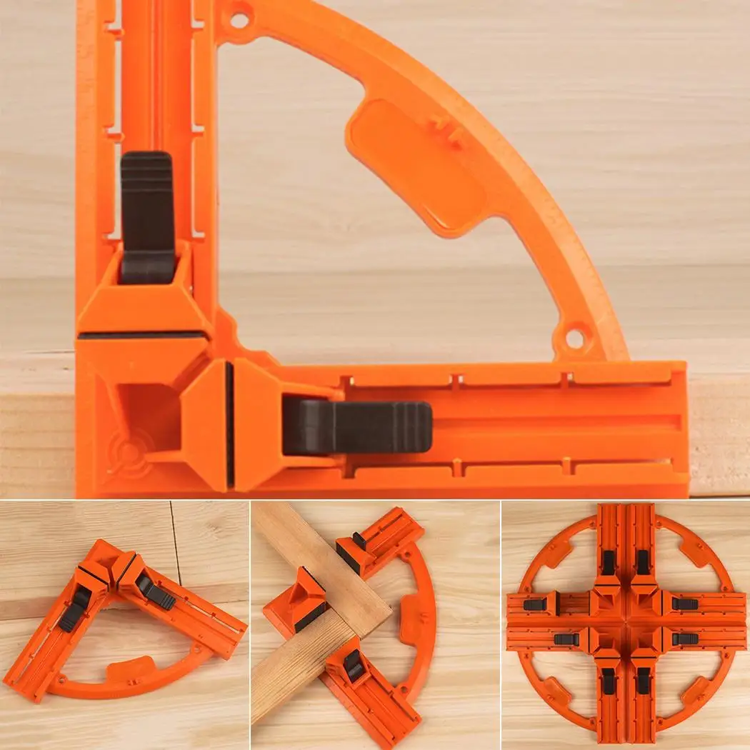 

Woodworking Degree Right Angle Picture Frame Corner Clamp Clip Holder Orange Tools