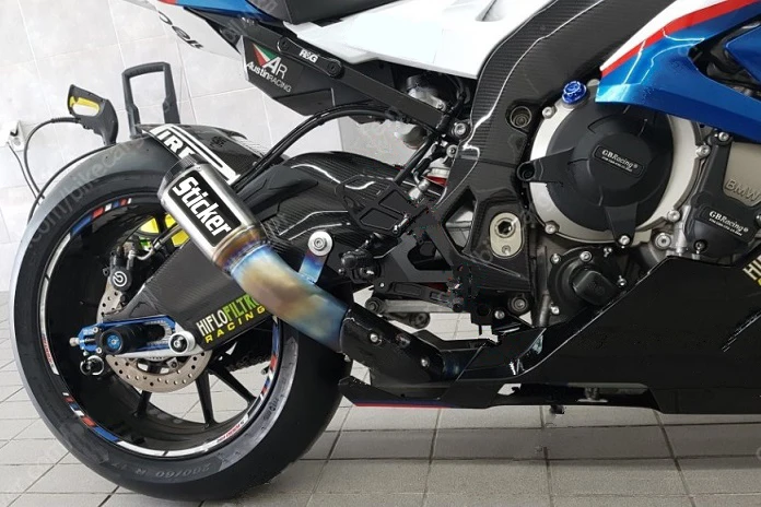 S1000RR скольжения на мотоцикл выхлопной трубы Escape Титан сплав hande сделал глушитель Утомленные синий предназначен для BMW S1000RR