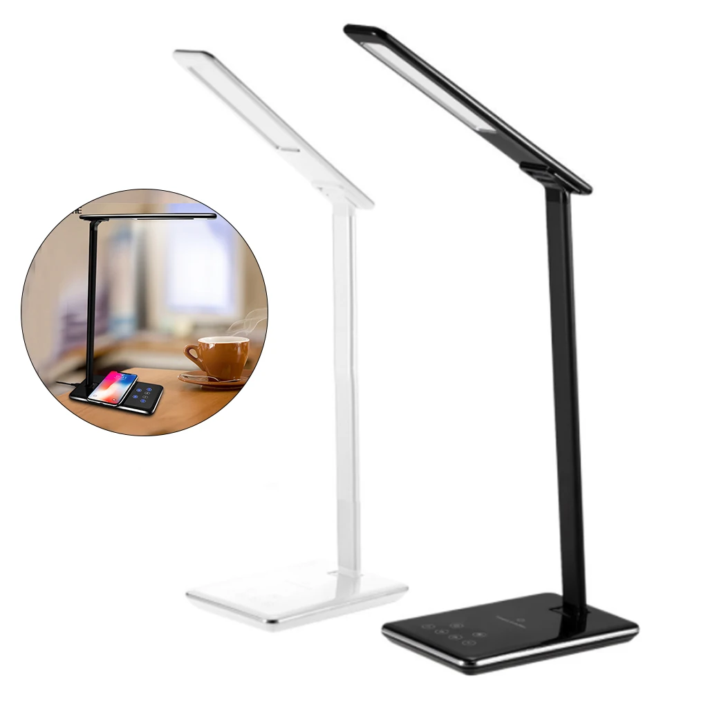 

Qi Wireless Charger With Desk LED Light Touch Induction Eye Protection Wireless Modern USB Output Charger For IPhone 8 X XS Max