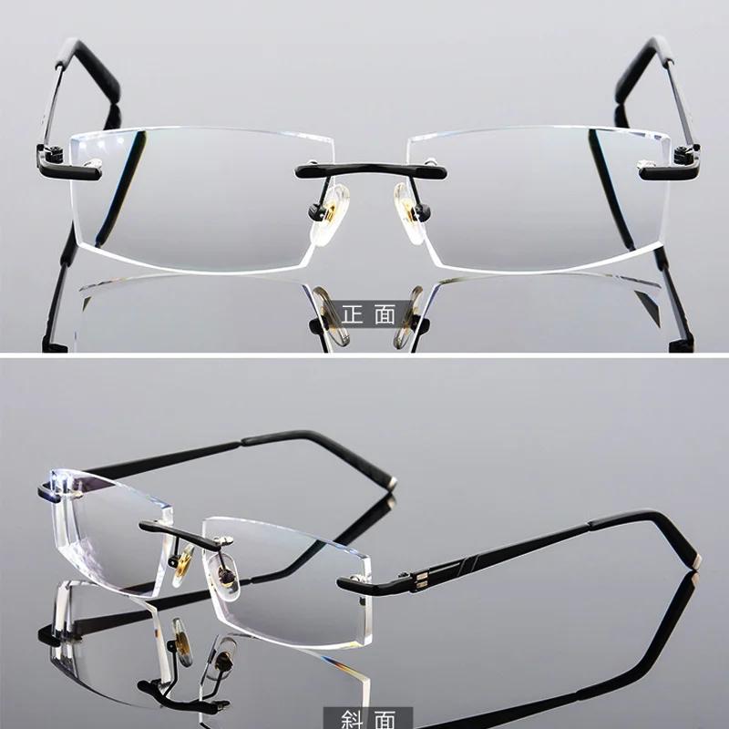 Высокое качество очки для чтения Алмазная резка стекла прозрачные Анти-усталость дальнозоркости очки+ 1,0+ 1,5+ 2,0+ 2,5+ 3,0+ 3,5+ 4,0 - Цвет оправы: Прозрачный