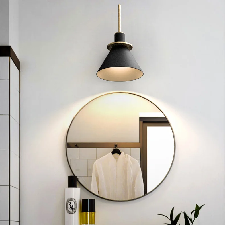 

Modern nordic simple lron wall lamp fixture creative LED living room bathroom lamp bedroom bedside lamp stairway aisle lights
