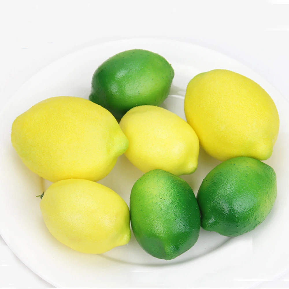 10 шт. искусственные фрукты пластиковые поддельные фрукты искусственный лимон и Искусственный пластик поддельные лимон