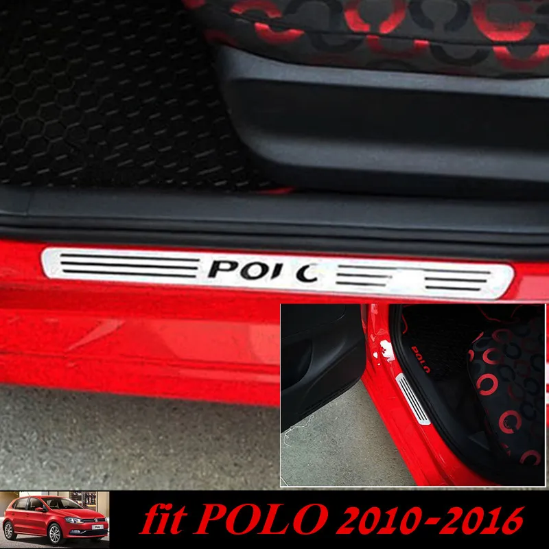 Car Door Sill Protector For Volkswagen VW POLO 2011 2012 2013 2014 2015 2016 Car Door Sill Plate