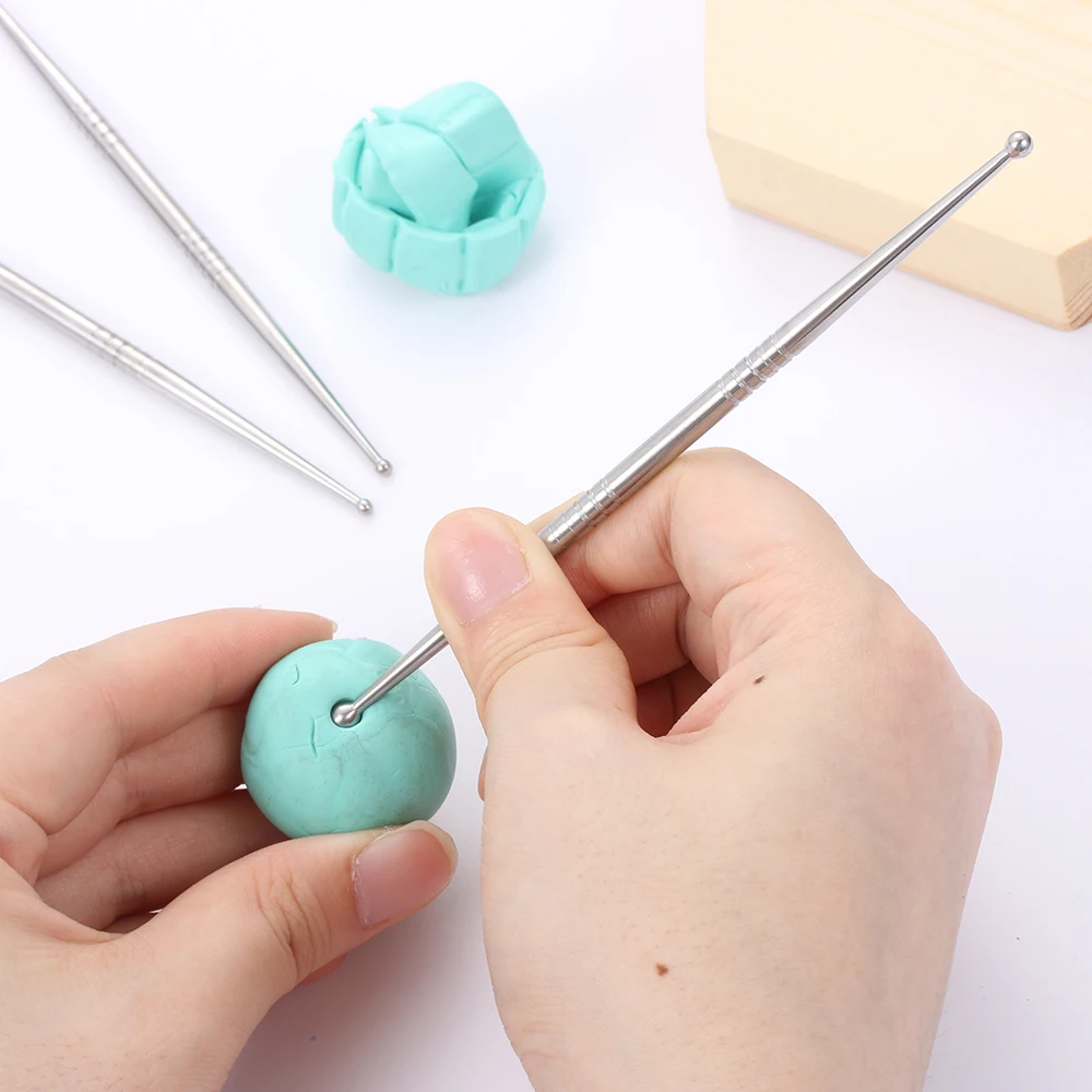 Carving Rod Stainless Steel Pottery Clay Double Head Sculpture Pottery Model Model Clay Sculpting Tools Kit 3Pcs/Set pottery sculpting tools clay sculpting tools pottery tools clay craft tool
