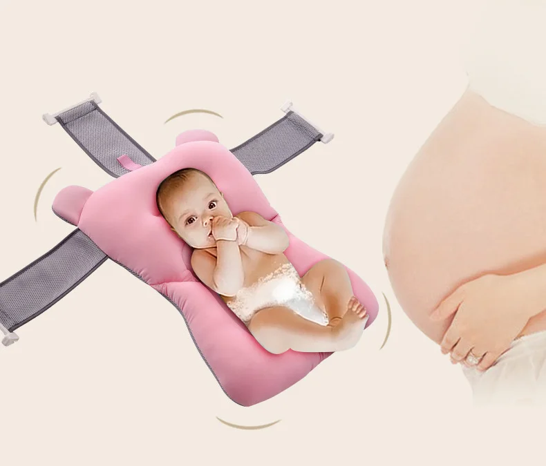 

Baby Bath Pillow Newborn Portable Bath Seat Cartoon Portable Baby Shower Bath Tub Pad Non-Slip Mat Safety Security Foldable