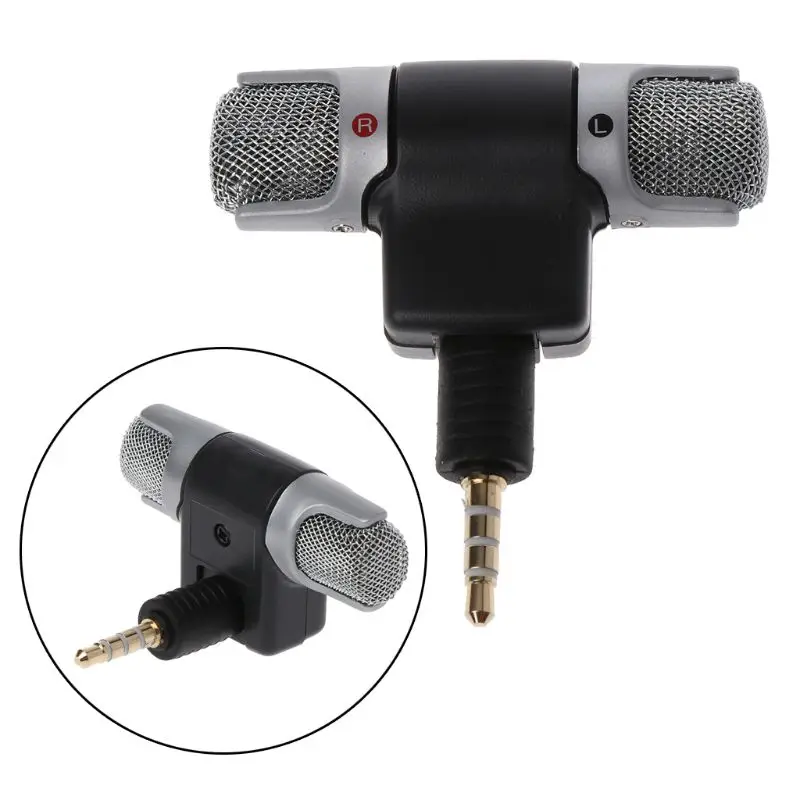 Mini 3.5mm Jack Microphone Stereo Mic For Recording Mobile Phone