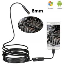10 шт. 8 мм 1 м/2 м объектив эндоскоп 480P USB OTG HD Змея эндоскоп водонепроницаемый осмотр трубы камера бороскоп для телефона Android