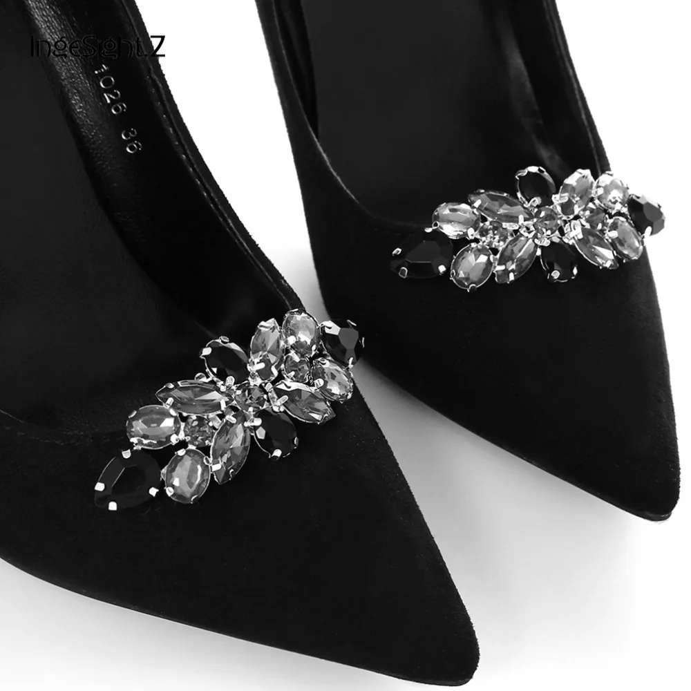 IngeSight.Z 2 Pieces Elegant Glass Drill Shoe Decoration Fashion Women Anklet Charm Crystal Shoe Clip Wedding Prom Accessories IngeSight.Z 2 Pieces Elegant Glass Drill Shoe Decoration Fashion Women Anklet Charm Crystal Shoe Clip Wedding Prom Accessories