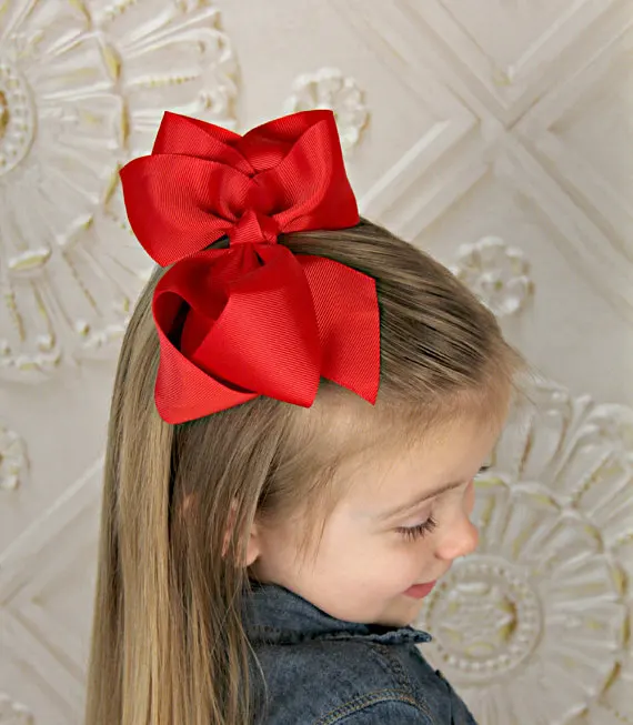 Yundfly 1PCS 6 Inch Big Ribbon Bow Hairpin Baby Girls Bow Clips Kid Hair Clip Boutique Hair Accessories(Color:20 Colors) baby accessories