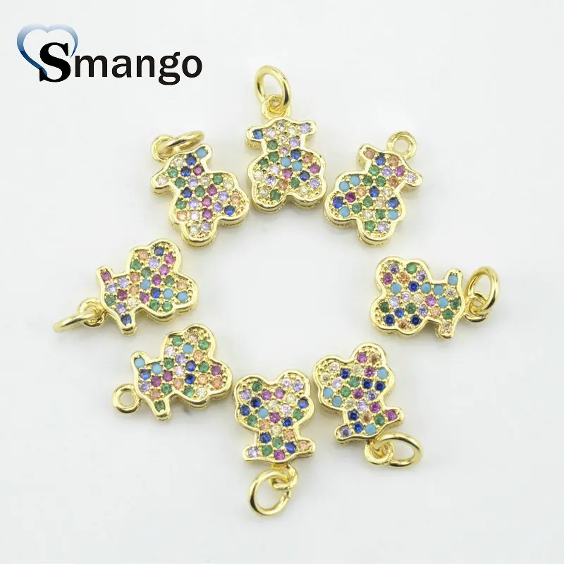 

10Pieces,The Rainbow Series, The Bears Shape Pendants, Gold Color, Can Wholesale