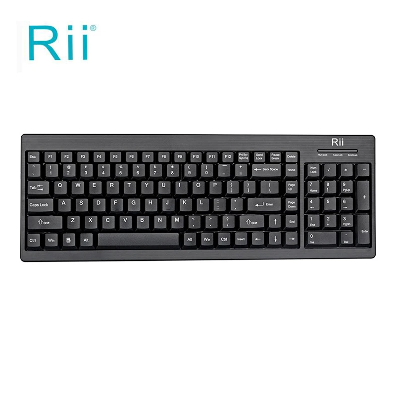 Original Rii RK901 104Keys Wireless Keyboard 2.4G Ultra-thin Compact With Nano Receiver For Smart TV Laptop PC Smooth Quiet Type |
