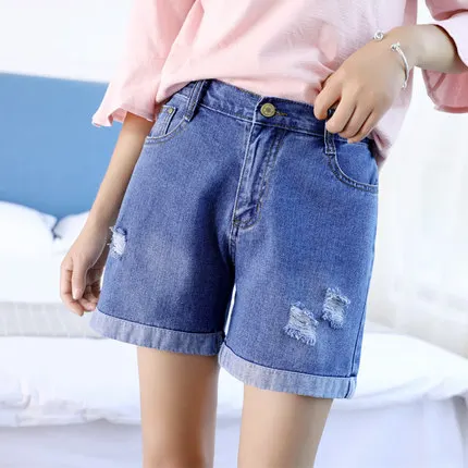Летние джинсовые женские шорты плюс Размеры 6XL жира мм эластичные шорты с эластичной резинкой на талии с Высокая Талия свободного кроя для