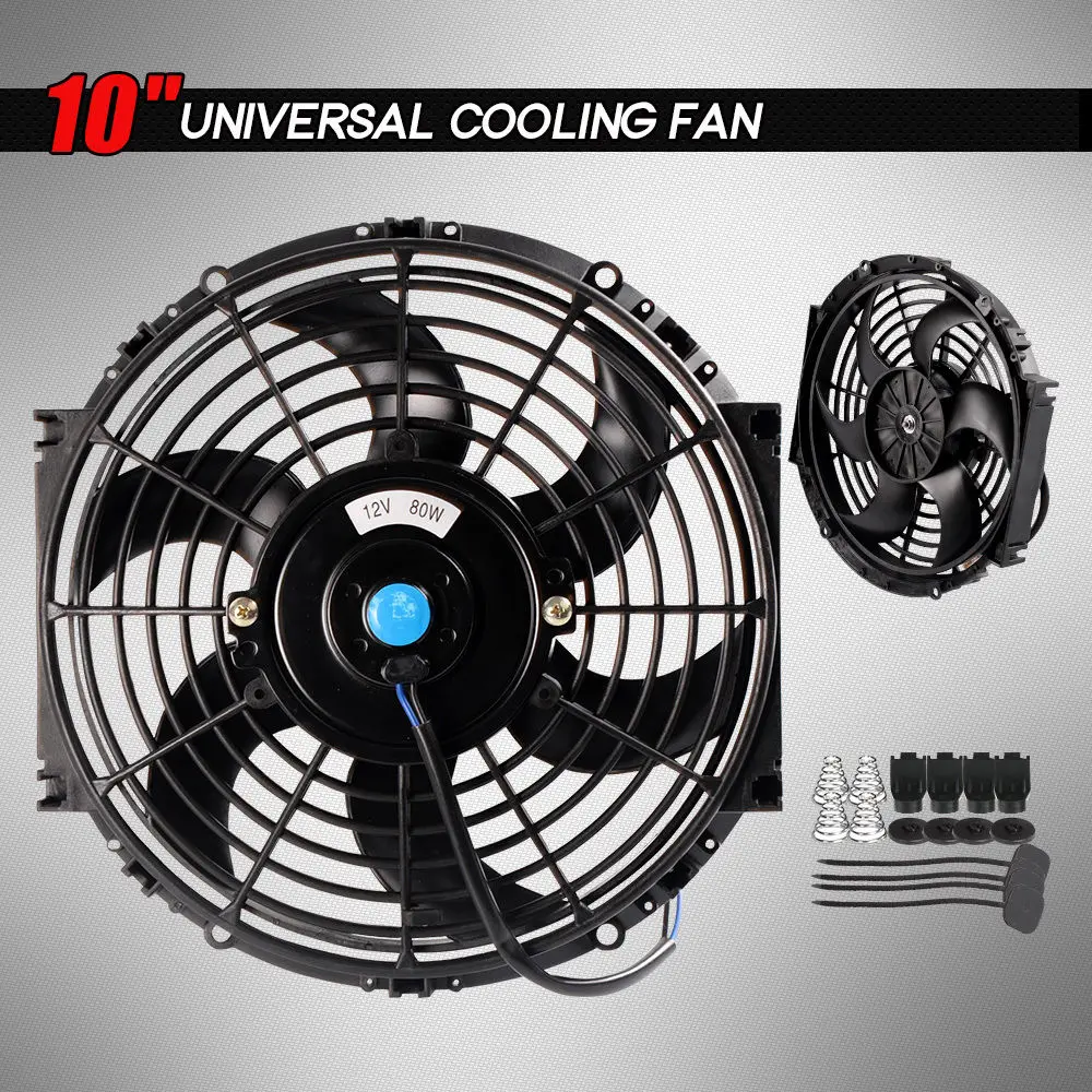 US Shipping 10" Universal Slim Pull Push Racing Electric Radiator Engine Cooling Fan | Автомобили и мотоциклы