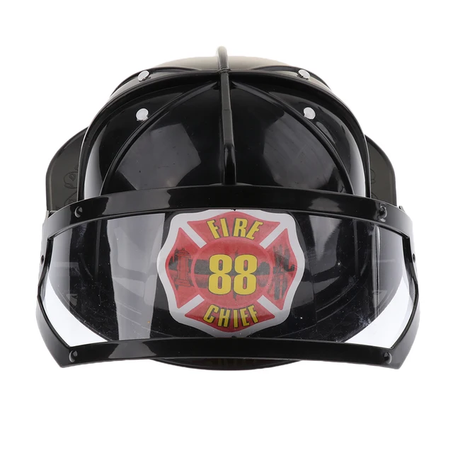 Children Fireman Helmet Firefighter Hat Fancy Dress Accessories Kids Halloween Party Role Play Toy –Black 4