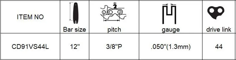 1" шнур цепи бензопилы 30 см 3/8" lp. 05" /1,3 мм 44dl полу долото цепи пилы подходит для MS150 MS192 MS201 MS241 MS250