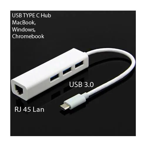 

2 in 1 USB Type C Hub & RJ 45 Lan Adapter