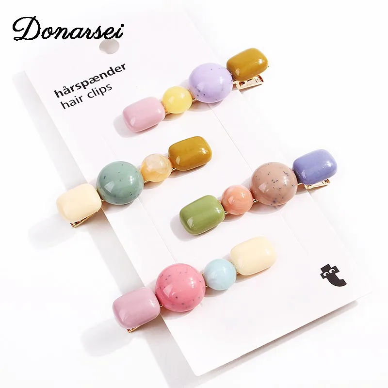 

Donarsei Fashion Candy Color Acrylic Hair Clip For Women Girls Acetate Geometric Hairpins Headwear Barrettes Hair Jewelry