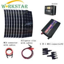 8pcs 100W Flexible Solar Panels with 2000W Inverter 30A Controller Quick Connection Cables Emergency 800W Solar Power System Kit