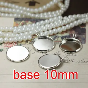 

Free shipping!!! 400pcs round silver plated Frame charms Pendants 10mm,pendant base,pendant blank
