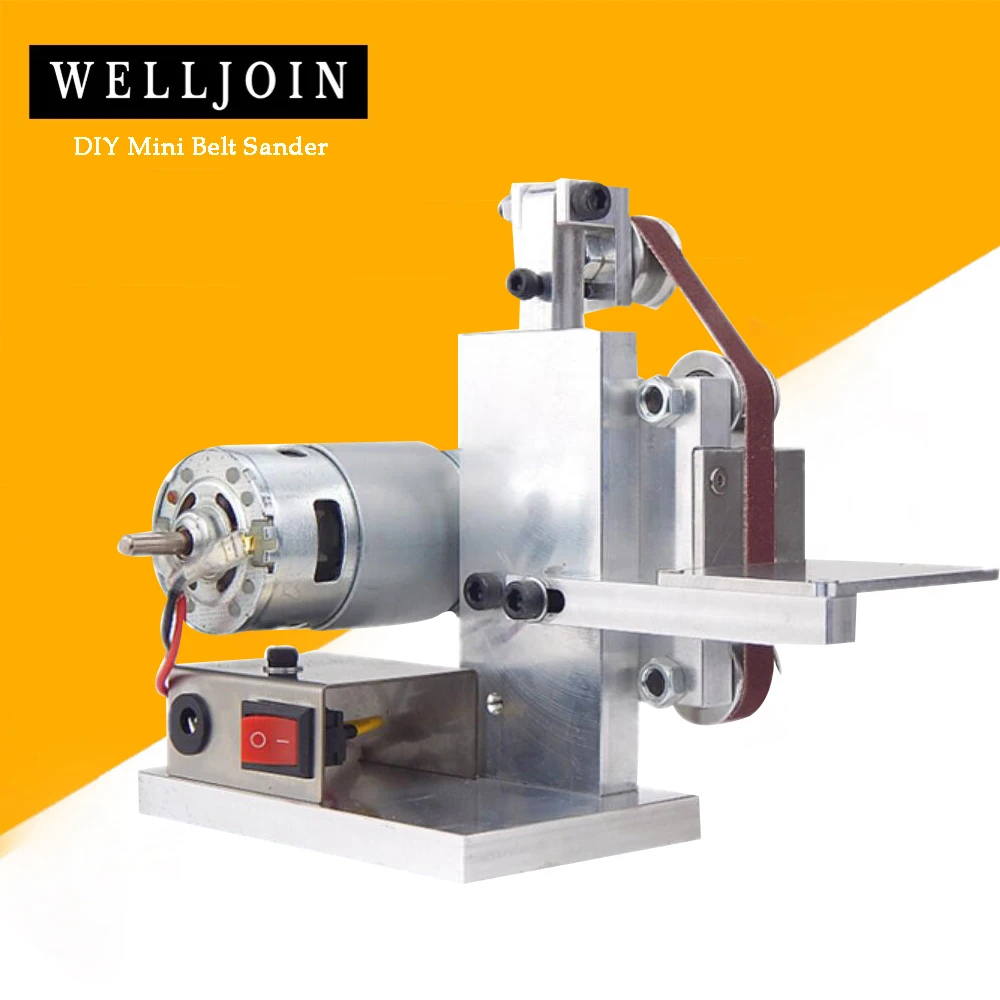 

DIY Mini Belt Sander Bench Mount Grinder Polishing Grinding Machine Buffer Electric Angle Grinder 175*110*140mm