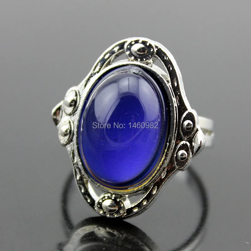 

Girl Women's Fashion Gypsy Magic Color Changing Emotion Feeling Changeable Oval Temperature Mood Ring Opening Bands Gift YR73