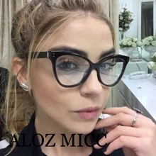 Aloz Платино Брендовая дизайнерская обувь кошка женские очки винтажные ацетатные большая оправа прозрачные линзы, очки Q308