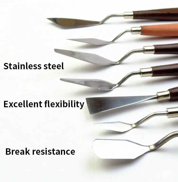 6pc Metal Palette Knife Set, Stainless Steel Painting Tools, Blade Oil Art  Supplies, Color Mixing on Canvas, Acrylic Abstract Scrapers 