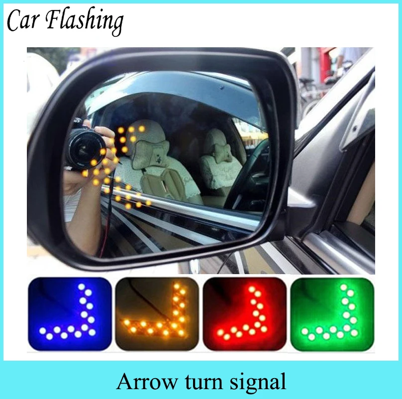 

Car Flashing 2Pcs 14SMD LED Arrow Panel For Car Rear View Mirror Indicator Turn Signal Light led Parking universal Free shipping