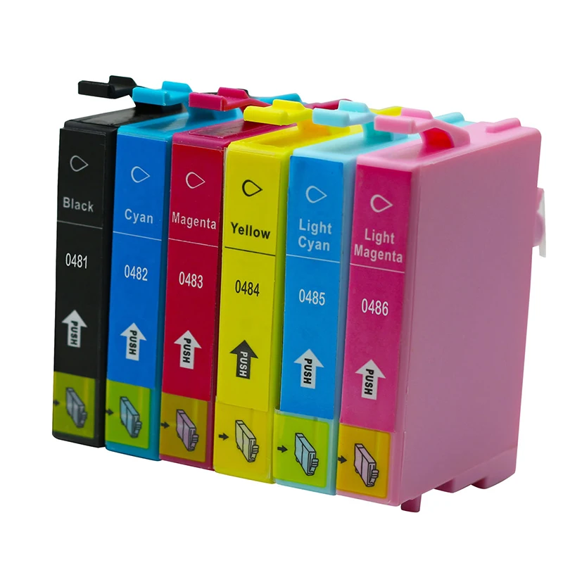 Совместимый чернильный картридж epson t0481 t0487 для принтера R200/R220/R300|ink cartridge|epson