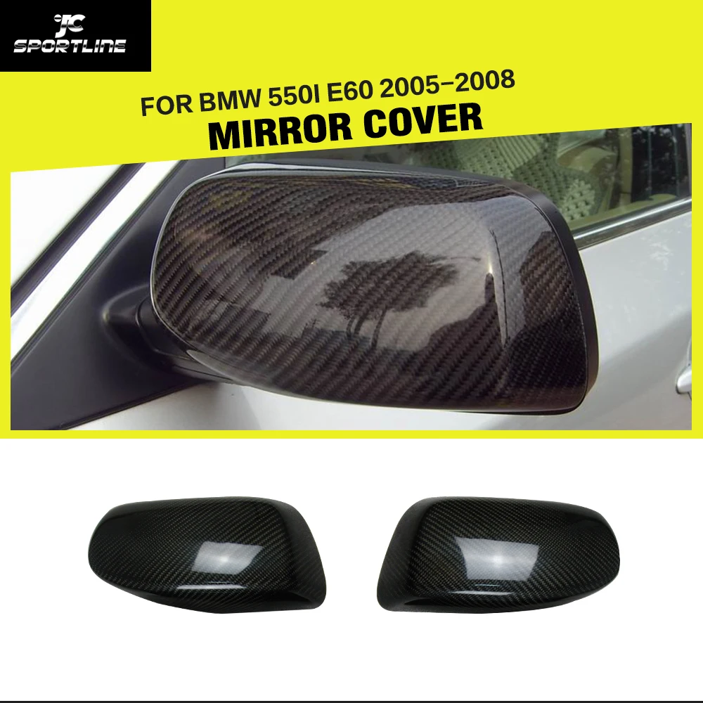 Car-styling Carbon Fiber Side Review Mirror Cover Caps For BMW 550i 5Series E60 2005-2008 carbon fiber side mirror cover caps overlay for 2005 2006 2007 2008 bmw e90 e91 3 series
