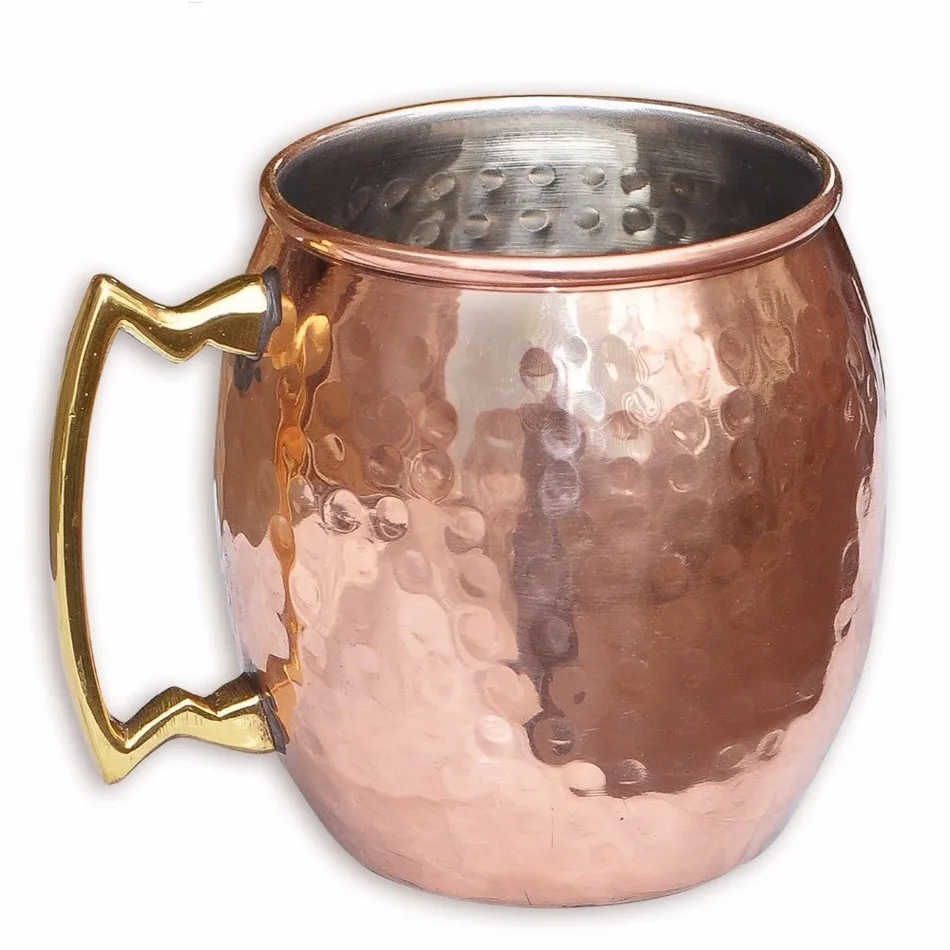 Hammered Copper plated Stainless Steel Copper Moscow Mule Mug Drum Type