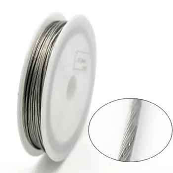 

3Rolls Silver Tone Beading Wire Steel Necklace Jewelry DIY Component 1mm Dia.