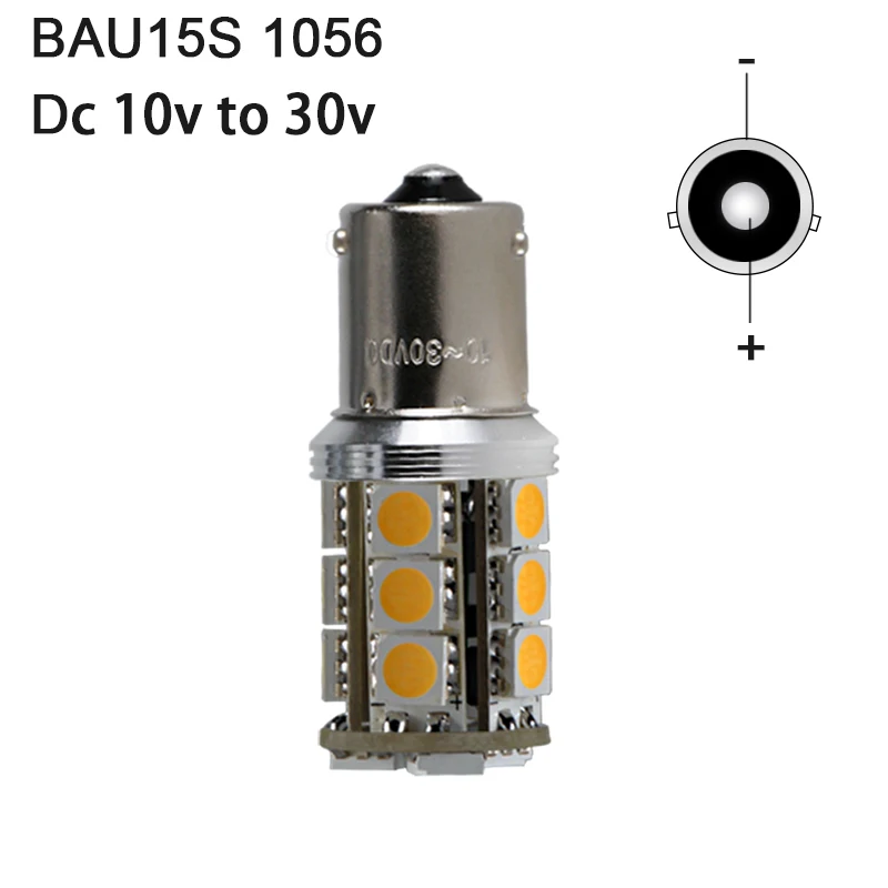 PY21W 1056 BAU15S Янтарный Желтый 12 24 вольт автомобильный поворотный сигнал лампа Canbus без ошибок Светодиодные лампы Замена передний задний мигающий свет - Испускаемый цвет: BAU15S 10v to 30V