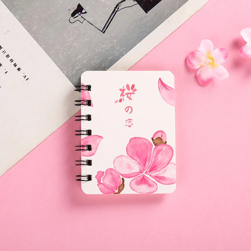 Япония кавайная розовая Сакура романтическая спиральная записная книжка бумага вишни студенческие канцелярские принадлежности Школьные офисные принадлежности дневник блокноты - Цвет: 02