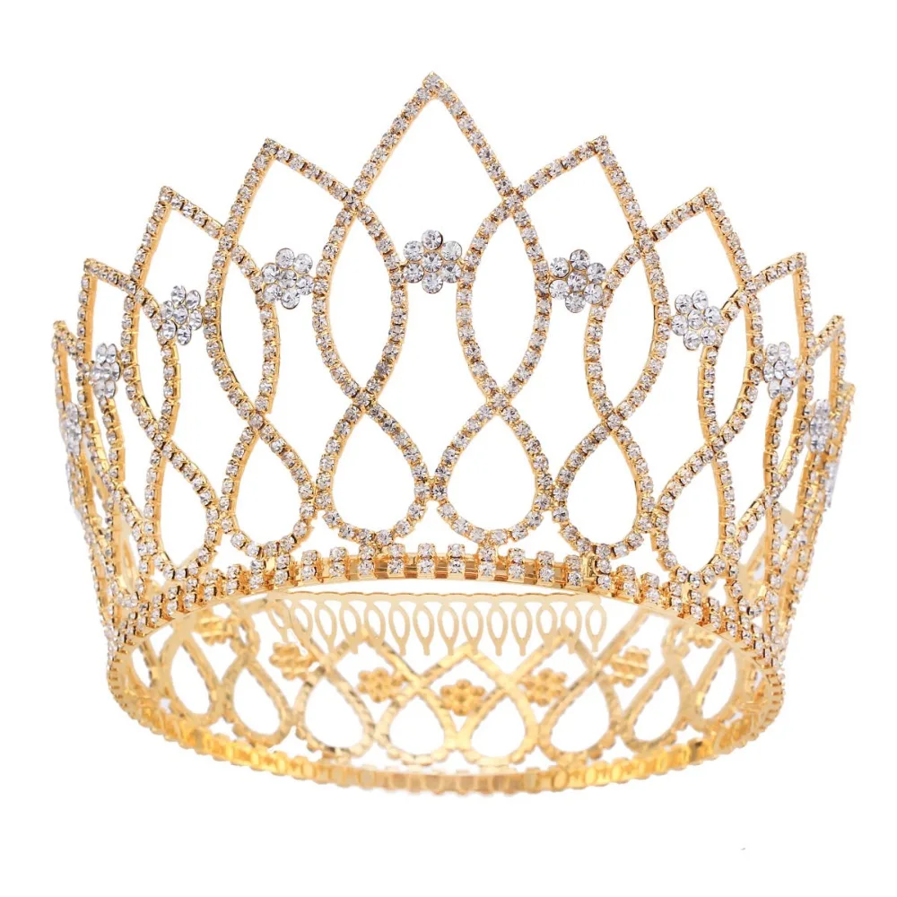 

2017 New Gold&Silver Color Wedding Party Crown Dress Hair Accessories Crown Austrian Crystal Crown Princess Crown Prince HG089