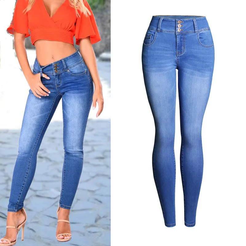High Waist Jeans Hot Fashion Stretchable Skinny Jeans Women Denim Washed Pencil Pants Full-Length Tight Butt Lift Jeans Female (16)