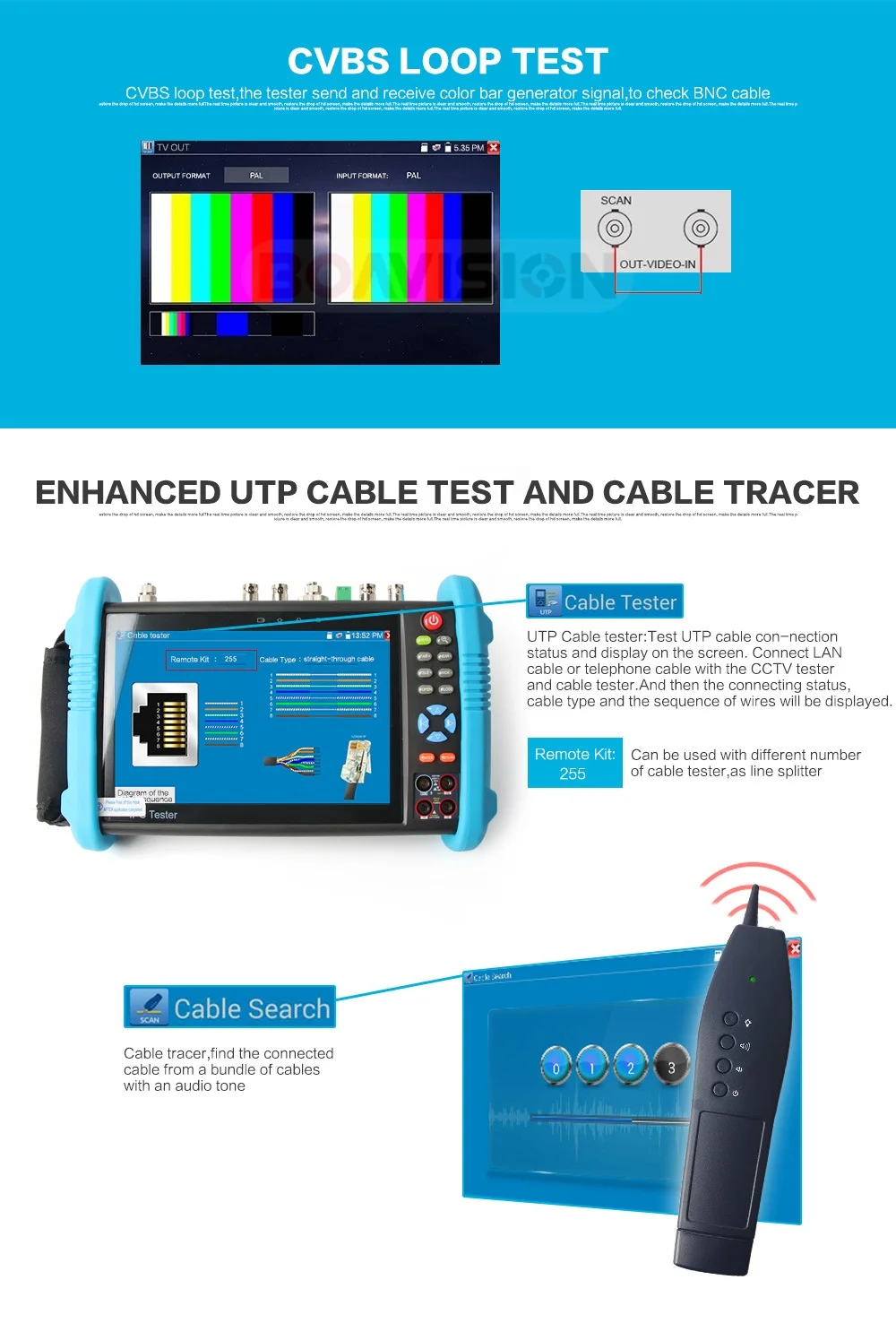 06 7 inch Handheld CCTV Tester 
