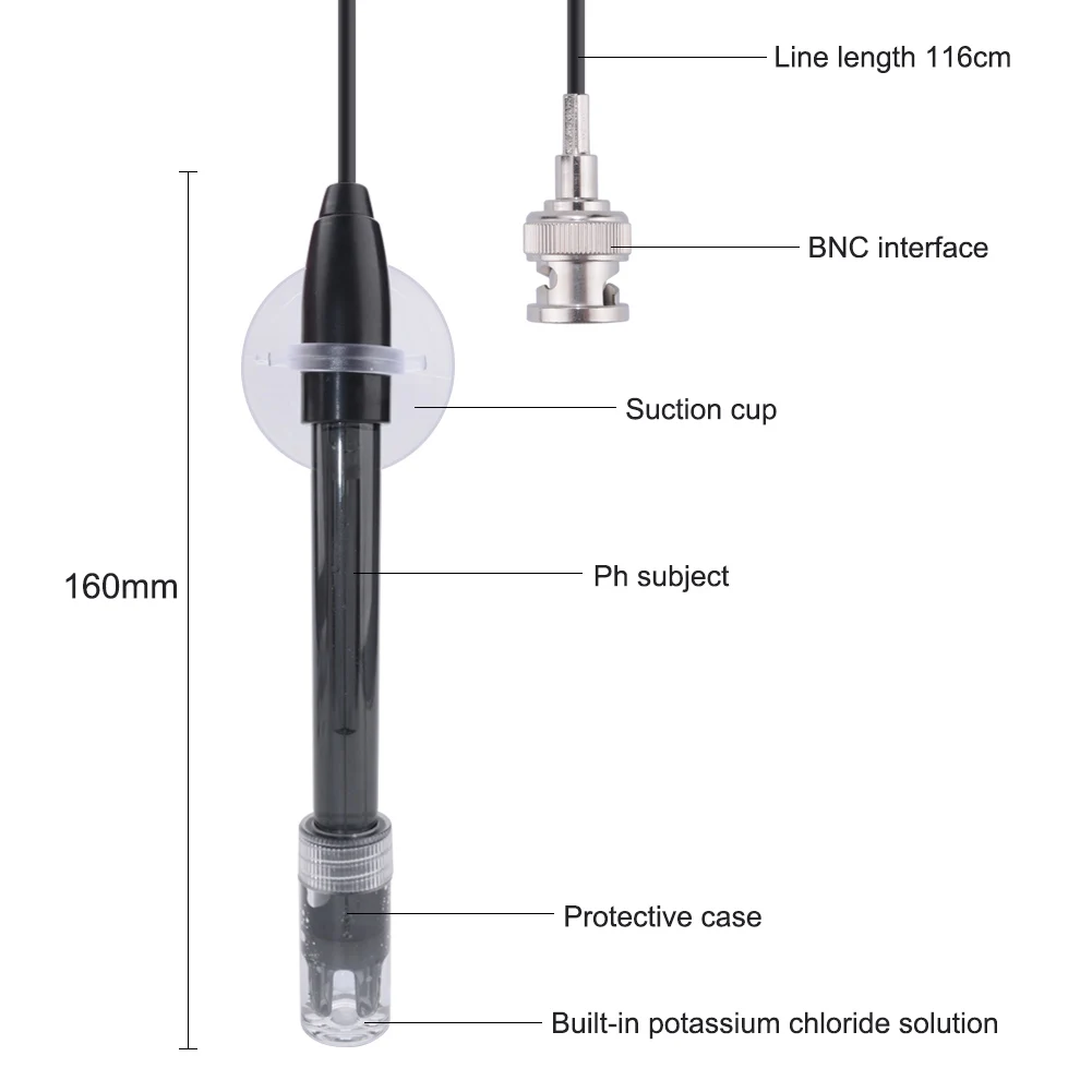 yieryi ph Replacement Probe Aquarium Hydroponic Laboratory Electrode ph Meter Potential Test BNC Q9 Connector best digital tape measure