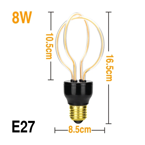 Светодиодный светильник Эдисона E27 8 Вт AC 220 В, новинка, уникальный светодиодный светильник с нитью накаливания, винтажный светильник, спиральный дизайн, ретро лампы, теплый желтый - Испускаемый цвет: JH-DR