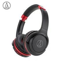 Оригинальные наушники Audio-Technica ATH-S200BT Bluetooth, музыкальные беспроводные складные наушники с пультом дистанционного управления и микрофоном