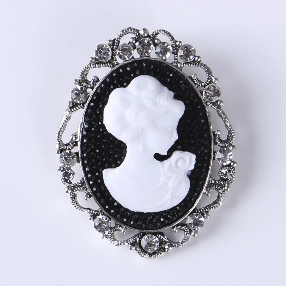 Mdiger Brand Retro Beauty Head Shape Brooches Lapel Pins For Women