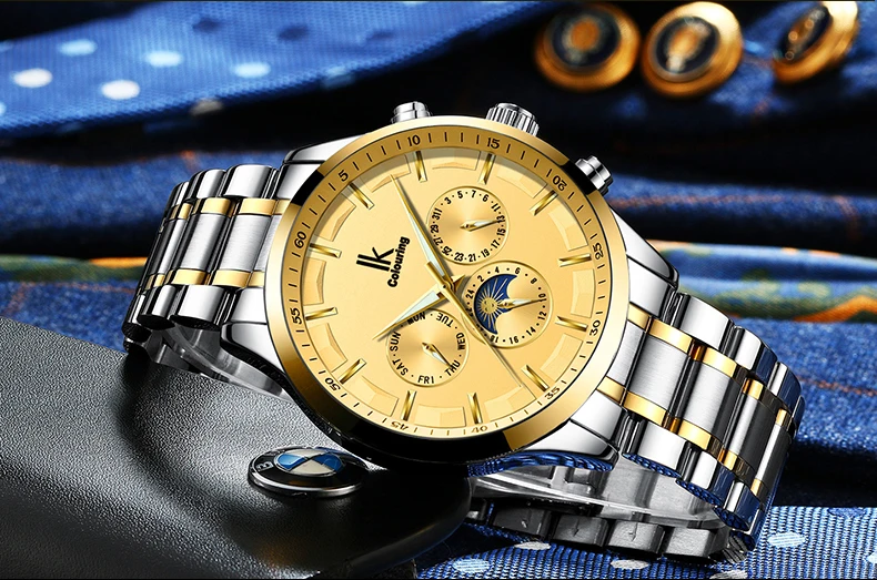 Top Mens Relógios Mecânicos Calendário Relogio masculino de Couro À Prova D' Água 4462