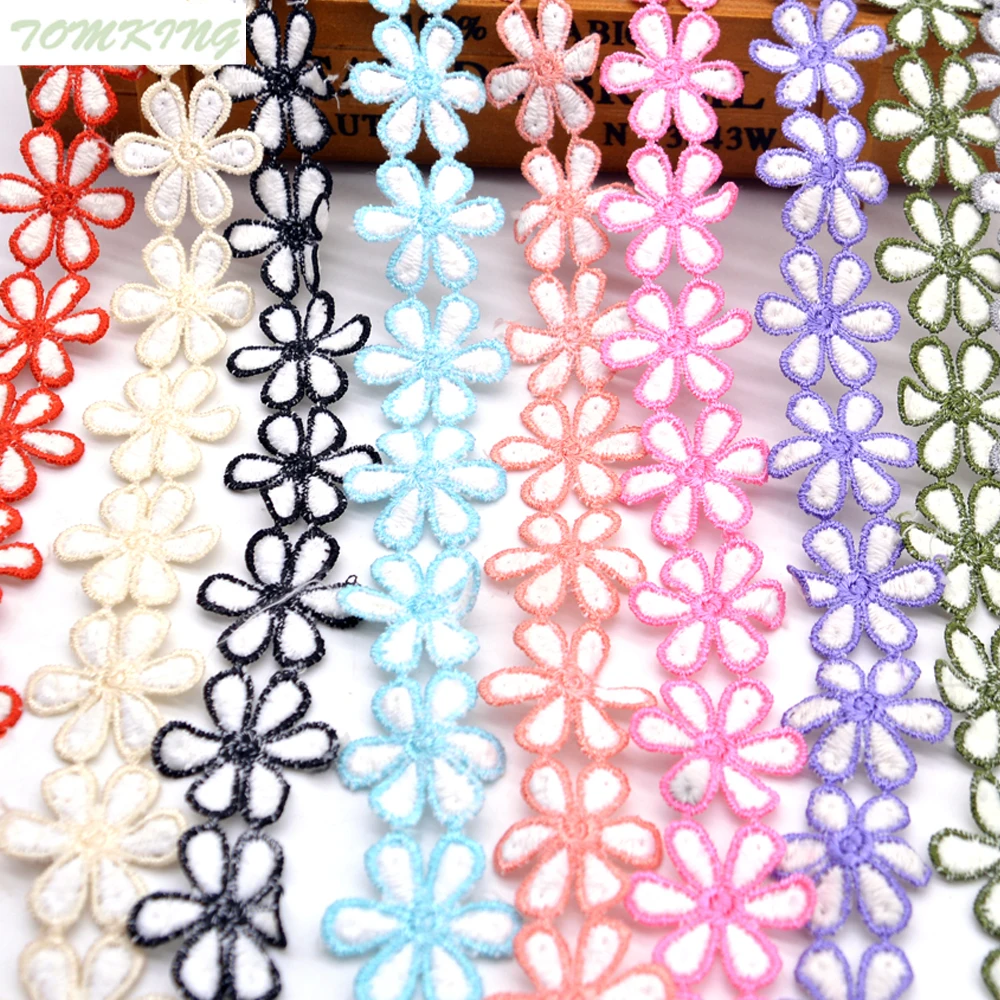 Buy 5 yard colorful decoration flower lace ribbon
