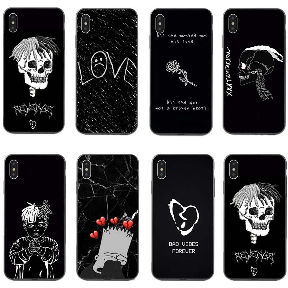 

Hip hop Rapper xxxtentacion bad vibes forever lil peep Back Cover Phone Cases For iPhone 5 5s SE 6 6SPlus 7 8 Plus X XS MAX XR