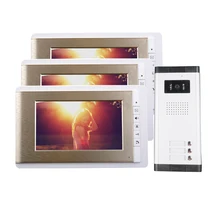 ENVÍO LIBRE A Estrenar 7 “TFT de Video de La Puerta Sistema de Intercomunicación Teléfono + 3 Monitores + 1 Cámara para 3 Hogares Timbre Apartamento En Stock