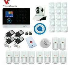 Yobang Security Wireless Home Security WIFI GSM GPRS Alarm system APP Remote Control RFID card with Wireless Smoke Detector