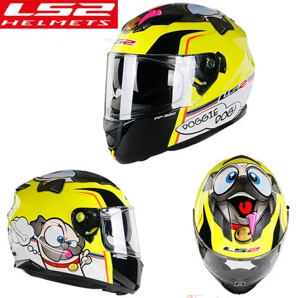 LS2 FF328 поток полное лицо мото rcycle шлем с двойными линзами capacetes para moto Racing LS2 шлем DOT Approved casco moto cap - Цвет: 61