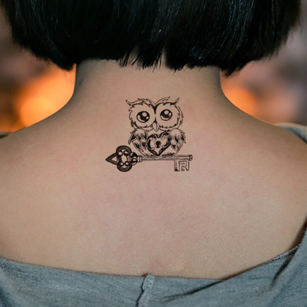 

NEW 1Pc Owl Body Art Sexy Harajuku For Man Woman Henna Fake Flash Tattoo Decal Stickers Waterproof Temporary Tattoo