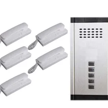 Новая одежда для маленькой девочки 2 проводной аудио дверной телефон Домашний домофон аудио дверной звонок Системы прямая Пресс ключ Водонепроницаемый внешняя станция для 5 квартир